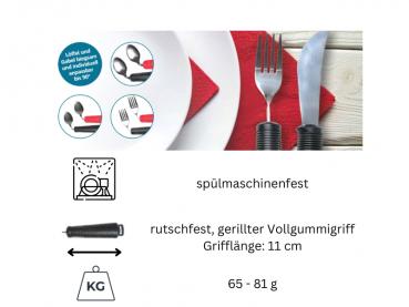 Besteck FLEX 4-teiliges Set (Messer,Gabel, Esslöffel, Teelöffel) Seniorenbesteck